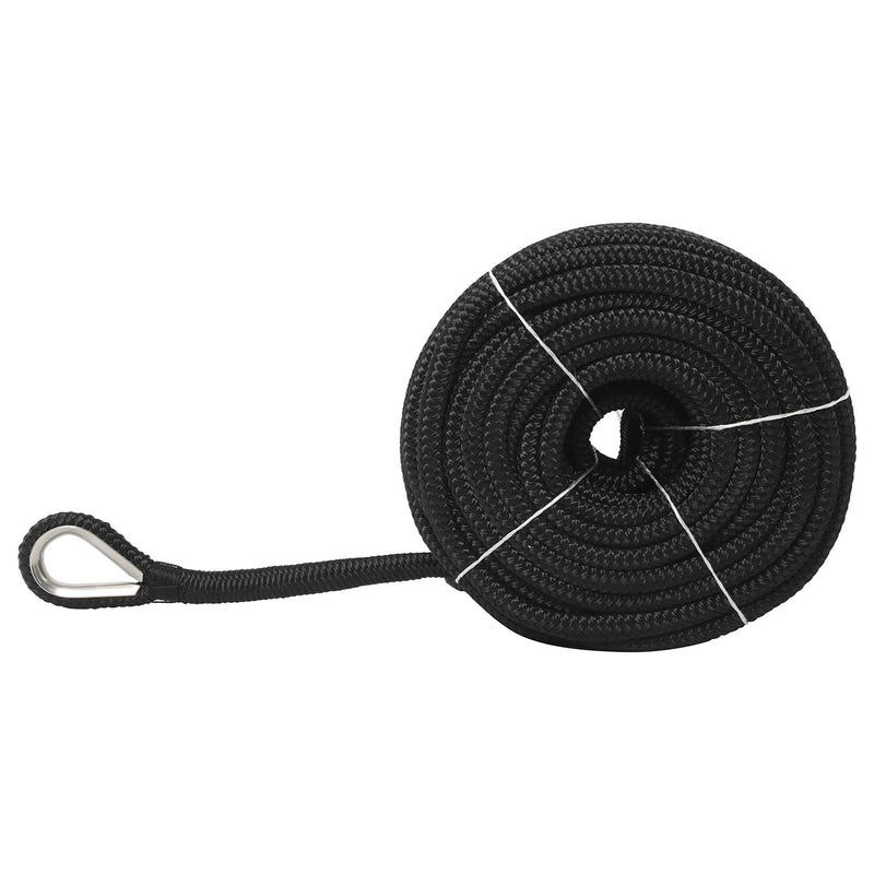 NovelBee 1/2" x 200' Double Braid Nylon Anchor Line with Stainless Steel Thimble,Safe Workload:1,020 Lbs;Tensile Strength:5,100 Lbs (White) - Image 4